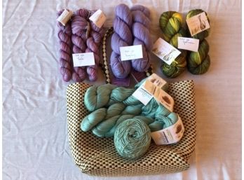 Knitting Bag With Luxury Yarn-Alpaca, Wool, Merino, Pima Cotton Yarns