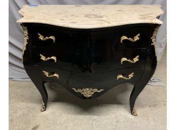 Black Bombay Style Marble Top Chest