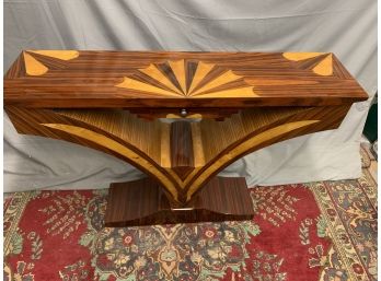 Inlaid Fan Design Hall Table With A Drawer
