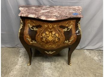 Bombay Marble Top 2 Drawer Inlaid Chest