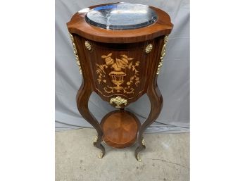 Inlaid Marble Top Pedestal With A Gold Ormolu