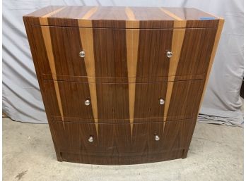 Flame Grain 3 Drawer Dresser With Chrome Pulls