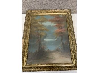 J.J. Merriam Oil On Canvas Painting Of Landscape