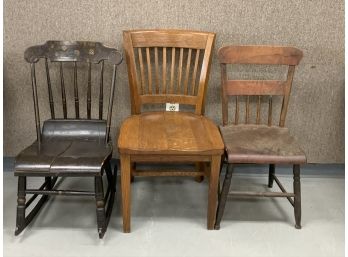 3 Chair/Rocker Grouping Early Chairs
