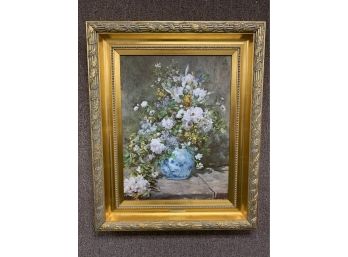Renoir Still Life On Canvas With Gold Frame