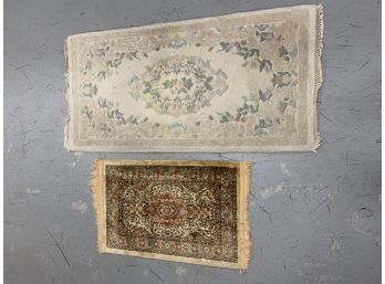 Two Oriental Style Rugs And One With A Silky Sheen