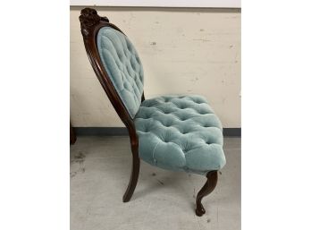 Blue Victorian Style Side Chair