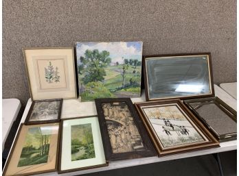Assorted Prints, Mirrors, And Original Art Work