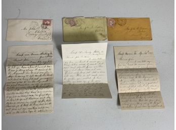 3 Civil War Letters With Envelopes