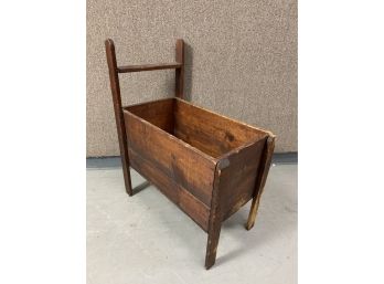 Country Crate With A Handle And Glass Top Great End Table