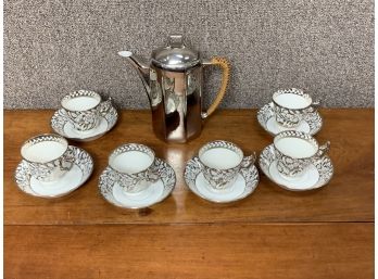 Wedgewood Etruria England Silver Luster Tea Set
