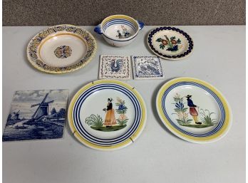 Porcelain Lot With Quimper And Holland