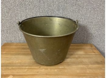 Brass Bucket With A Wrought Iron Handle