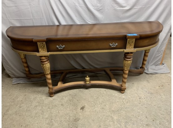 One Drawer Hall Table With Carved Columns