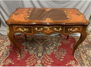 Bombay Style Inlaid Flat Top Writing Desk