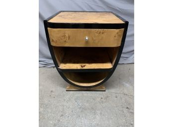 Burled 1 Drawer Side Table With A Great Art Deco Style