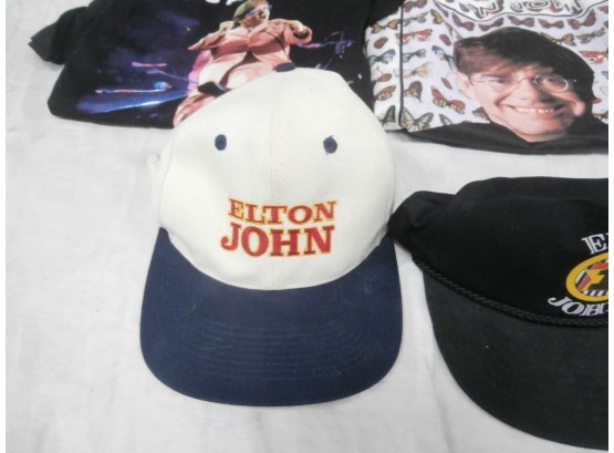 4 Elton John Concert T-shirts (xlarge) And 2 Caps