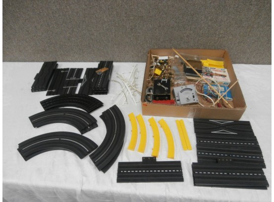 Aurora Model Motoring Track And Assorted Parts And Pieces