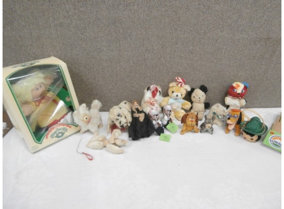 C1984 Cabbage Patch Kids By Coleco With Box Plus Assorted Plush Animals Including Annalee Dolls-2 Mice, Etc.
