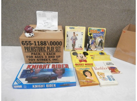 Prehistoric Play Set, Knight Rider Board Game, Dick Tracy Toys And Books