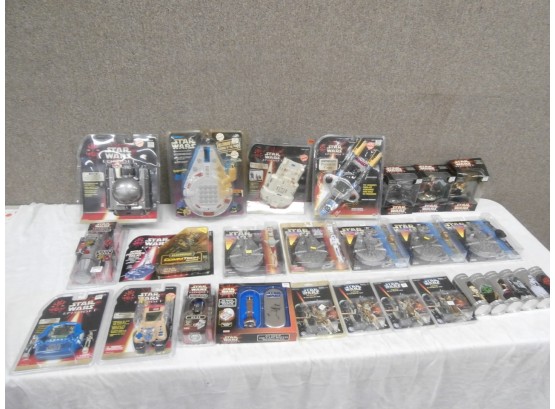 Star Wars Collectible Lot Including Handheld Electronic Games, Binoculars, Camera, Watches, Keychains, Etc.