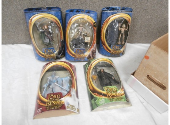 5 Lord Of The Rings Action Figures In Packages