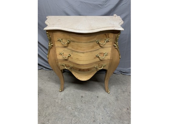 Marble Top 3 Drawer Bombay Commode As Is