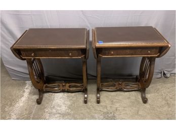 Pair Of Duncan Phyfe Style Drop Leaf Side Tables