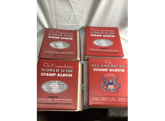 4 Minkus World And American Stamp Albums