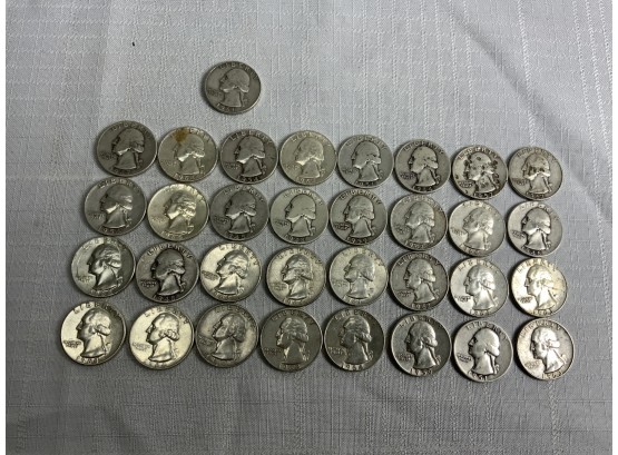 33 Silver Washington Quarters 1944-1964