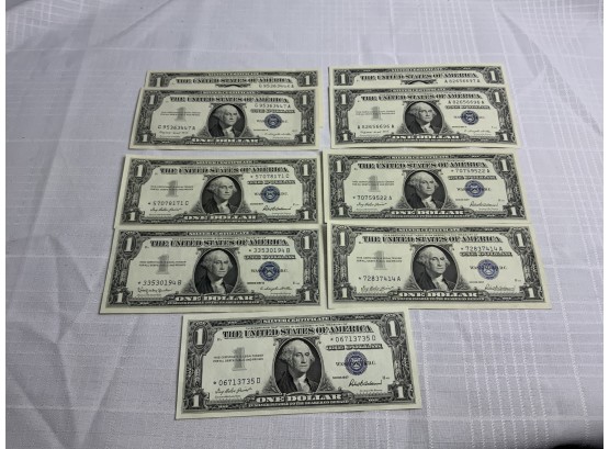 9 $1 Silver Certificates Including Two Sequential Runs And 5 Star Notes 1957 Series