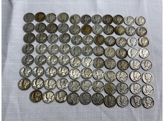 87 Mercury Dimes Assorted Years And Mint Marks