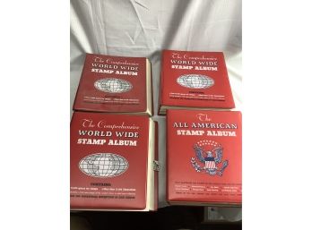 4 Minkus World And American Stamp Albums