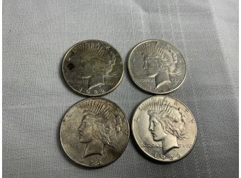 4 Peace Dollars 1922, 1923, 1926 (2) All *S* Mint Marks