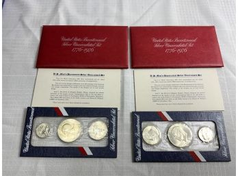 2 1976 Bicentennial Silver Uncirculated 3 Coin Sets