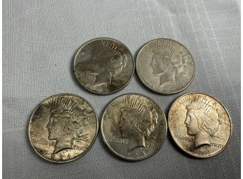 5 Peace Dollars 1922, 1923, 1924 (3)