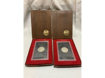 1971 And 1973 Eisenhower Proof Dollars Brown Box