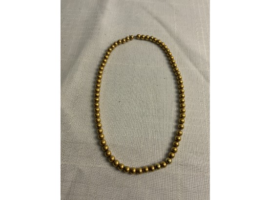 Antique 14kt 5mm Beaded Necklace 17 Grams