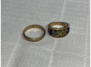 2- 10kt Gold Rings Including A Gemstone Ring 6.2 Grams
