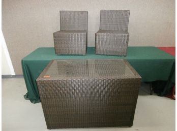 3 Piece Patio Set Including A Glass Top Table And 2 Chairs