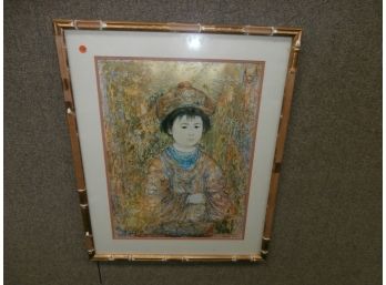 Large Double Matted And Framed Limited Edition 919 Of 1000 Exclusive Print By Listed Artist, Edna Hibel