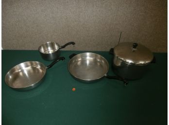 Lot Of Farber Ware Aluminum Clad Stainless-steel Cookware