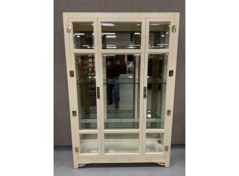 Large 2 Door Oriental Style Glass Display Case With Glass Shelves