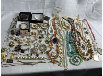 Large Grouping Of Costume Jewelry Including Alex And Ani And Religious