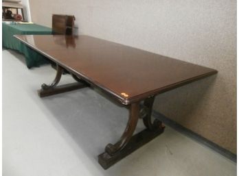 Dark Walnut Dining Room Table With 2 Leaves, Made In The USA