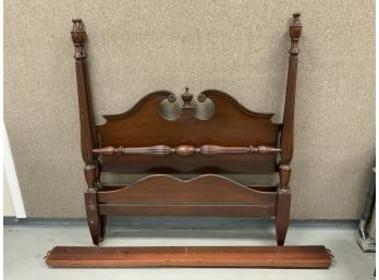 Full Size Mahogany 4 Poster Bed With The Original Wooden Rails