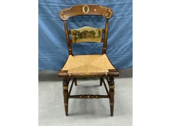 Hitchcock Limited Edition #20 Of 500 Birth Place Of Abraham Lincoln Rush Seat Side Chair