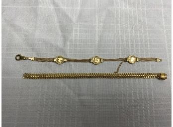 Two 14kt Gold Bracelets For Repair 16.2 Grams