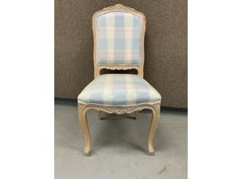 French Upholstered White Wash Side Chair