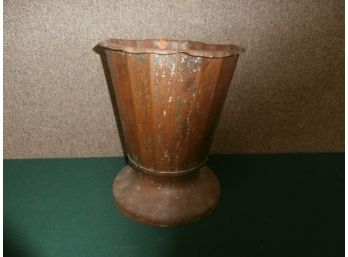 Arts And Crafts Style Weighted Copper Planter